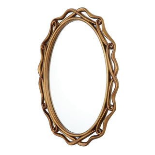 Oval Antique Golden Framed Wall Mirror