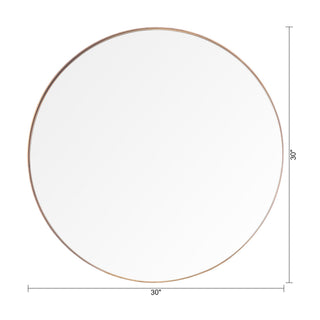 Golden Modern Round Framed Wall Mirror
