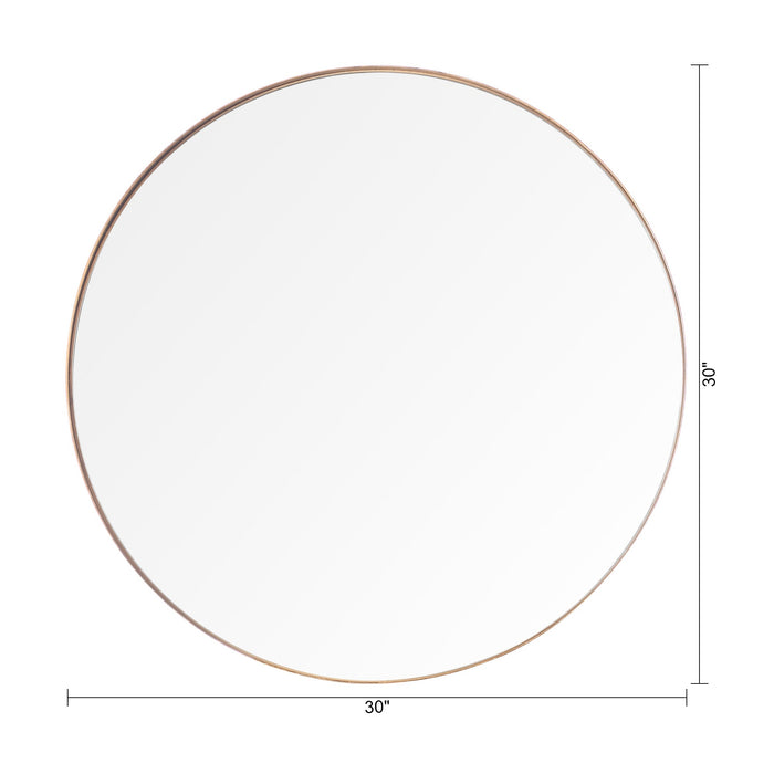 Golden Modern Round Framed Wall Mirror