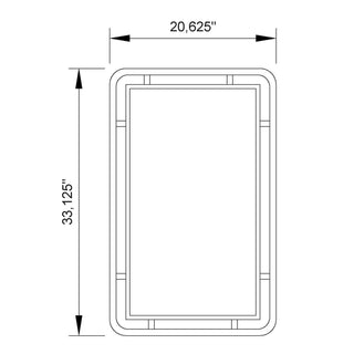 Brown Industrial Rectangle Beveled Glass Wall Mirror