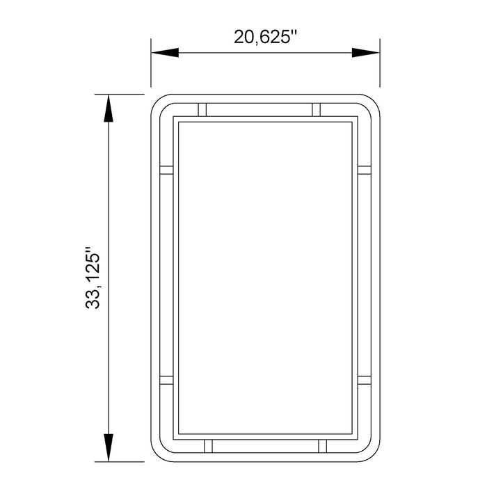 Brown Industrial Rectangle Beveled Glass Wall Mirror